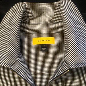 St. John Dogtooth Long Sleeve Pant Suit